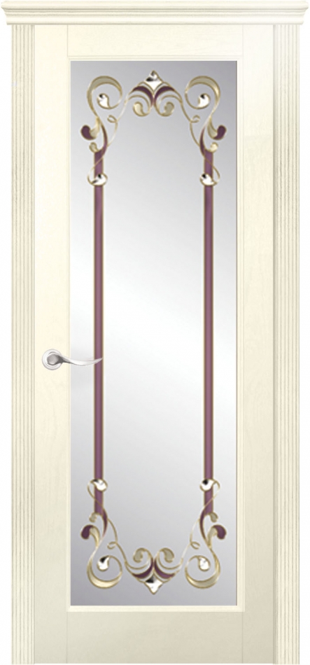межкомнатные двери  La Porte New Classic 200.6 витраж Фламенко ясень карамель