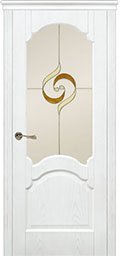 	межкомнатные двери 	La Porte New Classic 200.7 витраж Орион ясень бланко