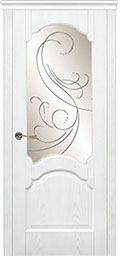 	межкомнатные двери 	La Porte New Classic 200.7 гравировка Метелица ясень бланко