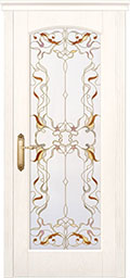 	межкомнатные двери 	La Porte New Classic 200.8 витраж Вдохновение ясень бланко