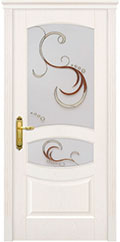 	межкомнатные двери 	La Porte New Classic 200.10 витраж Ласка ясень бланко