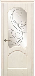 	межкомнатные двери 	La Porte New Classic 200.7 гравировка Метелица ясень карамель