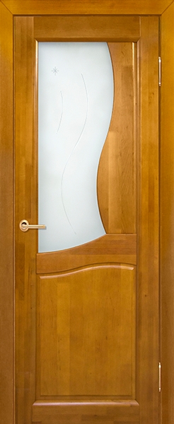 межкомнатные двери  Юркас Верона со стеклом орех медовый