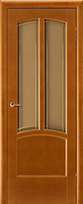 межкомнатные двери  Юркас Виола со стеклом орех медовый