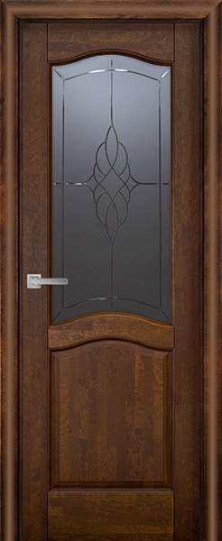 межкомнатные двери  Юркас Лео со стеклом античный орех