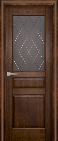межкомнатные двери  Юркас Валенсия со стеклом античный орех