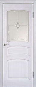 	межкомнатные двери 	Юркас Модель №16 со стеклом сосна белая