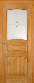 межкомнатные двери  Юркас Модель №16 со стеклом сосна светлый лак