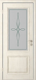 	межкомнатные двери 	Юркас Шервуд 2 со стеклом шпон слоновая кость