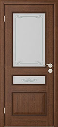 межкомнатные двери  Юркас Вена со стеклом шпон каштан