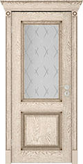 	межкомнатные двери 	Юркас Валенсия со стеклом шпон эмаль ваниль