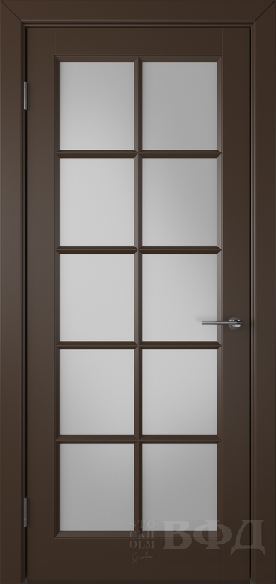 межкомнатные двери  ВФД Гланта со стеклом эмаль шоколад