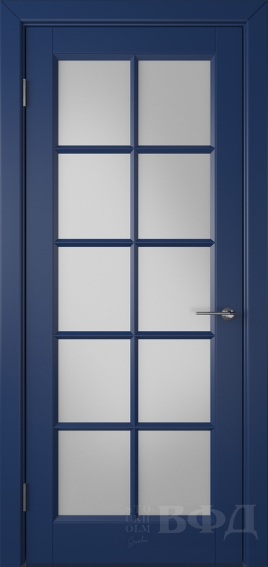 межкомнатные двери  ВФД Гланта со стеклом эмаль синяя