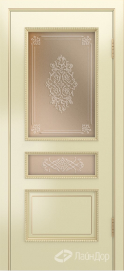 межкомнатные двери  Лайндор Калина-ПН Color стекло Дамаск прозрачная наливка бронза