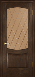 	межкомнатные двери 	Luxor Лаура 2 со стеклом морёный дуб