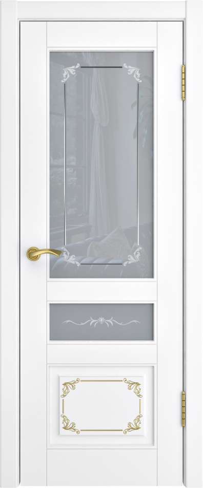 межкомнатные двери  Luxor L-3 со стеклом эмаль белая