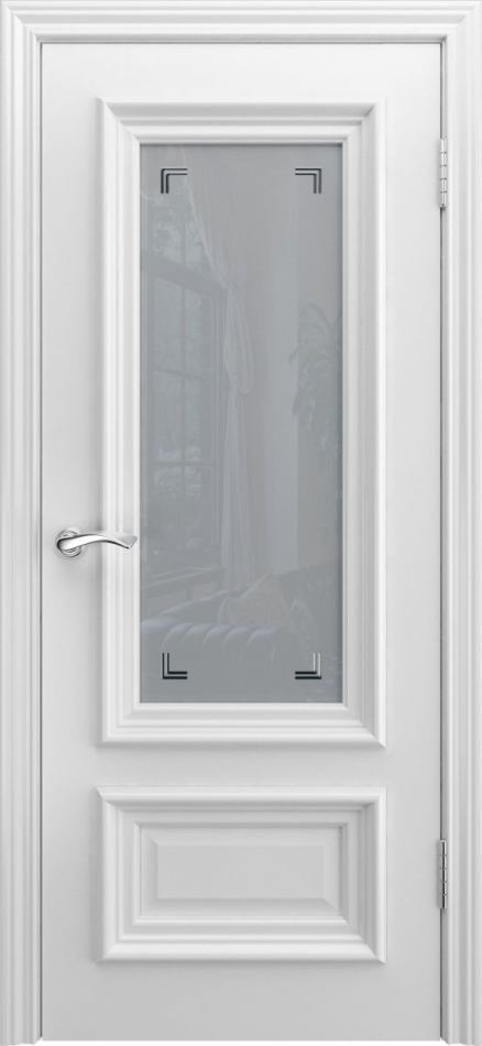 межкомнатные двери  Luxor B-1 со стеклом эмаль белая