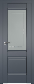 межкомнатные двери  Profil Doors 2U гравировка Мадрид антрацит