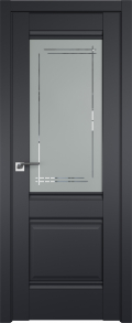 межкомнатные двери  Profil Doors 2U гравировка Мадрид чёрный seidenmatt