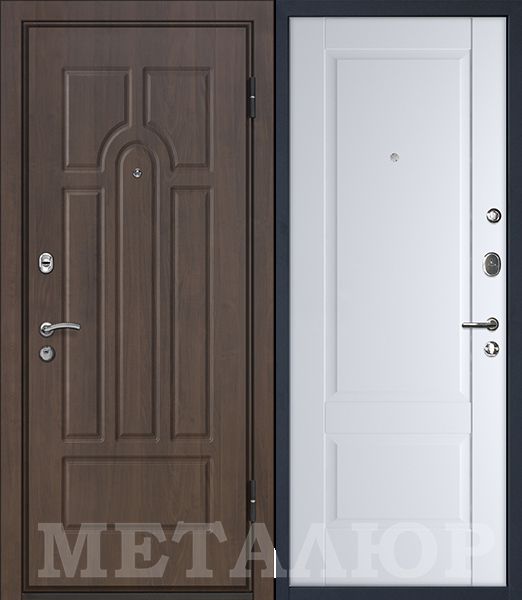 стальные двери  Металюр М12 венге/105U аляска