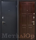 стальные двери  Металюр М21 чёрный шёлк/венге
