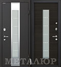 стальные двери  Металюр М35 чёрный бархат/эковенге