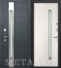 стальные двери  Металюр М36 серый металлик/белый малибу
