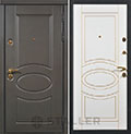 стальные двери  Staller Венеция эмаль серо-черная/ эмаль слоновая кость