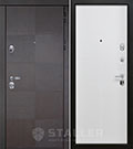 стальные двери  Staller Альба ПВХ венге чёрный/ПВХ белый сатин