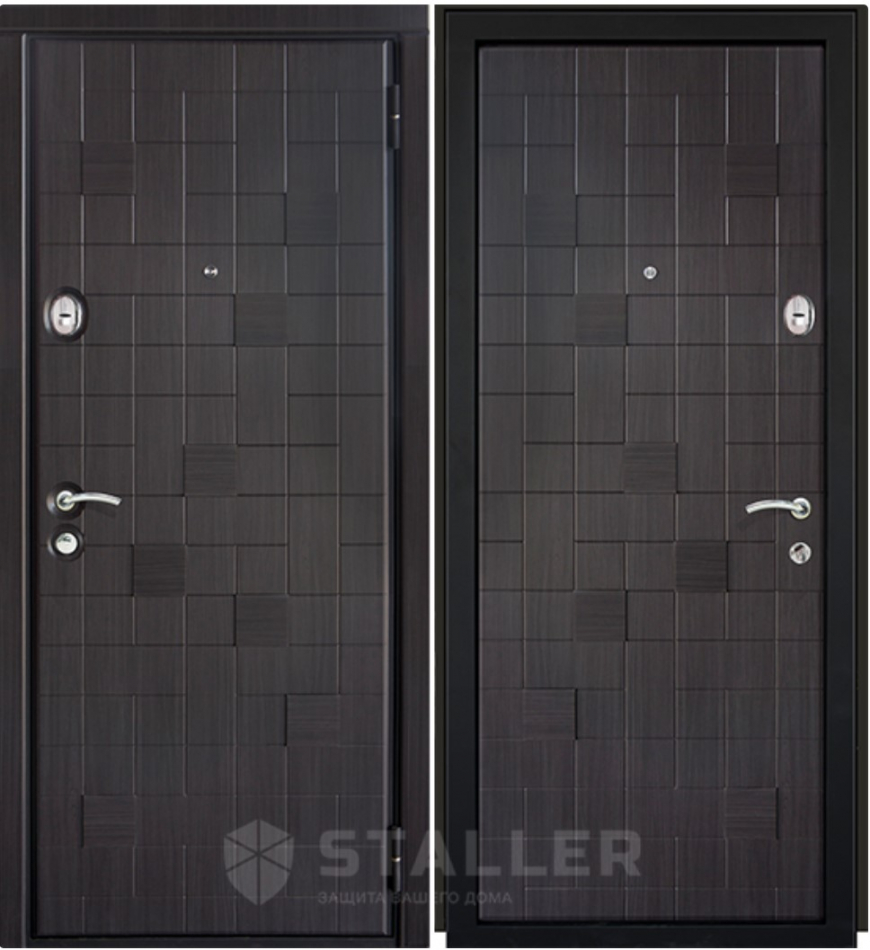 стальные двери  Staller Метро 1 ПВХ венге черно-серый/ПВХ венге черно-серый