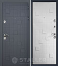 стальные двери  Staller Метро 2 ПВХ венге черно-серый/vinorit белый