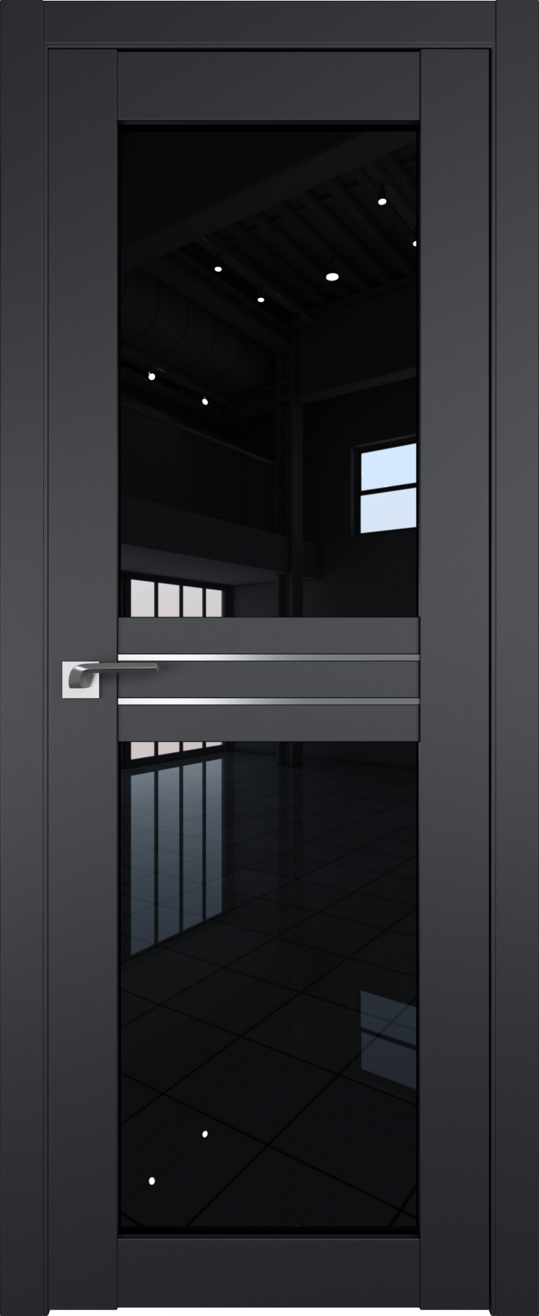 межкомнатные двери  Profil Doors 2.56U чёрный seidenmatt