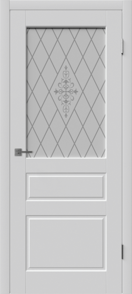межкомнатные двери  ВФД Честер со стеклом эмаль светло-серая