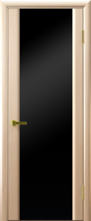 межкомнатные двери  Luxor Синай 3 чёрное стекло белёный дуб