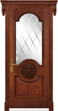 межкомнатные двери  Дариано Эллада-3 гравировка Англия красное дерево