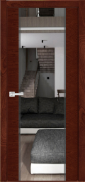 межкомнатные двери  Дариано Вита-3 зеркало с фацетом красное дерево