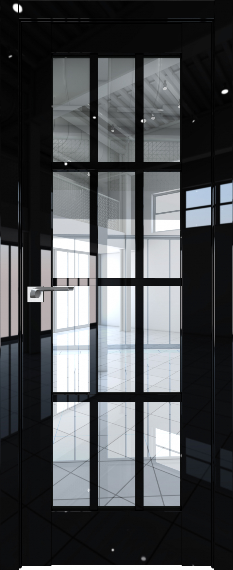 межкомнатные двери  Profil Doors 102L стекло чёрный глянец