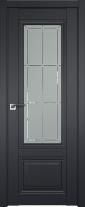 межкомнатные двери  Profil Doors 2.103U гравировка 1 чёрный seidenmatt