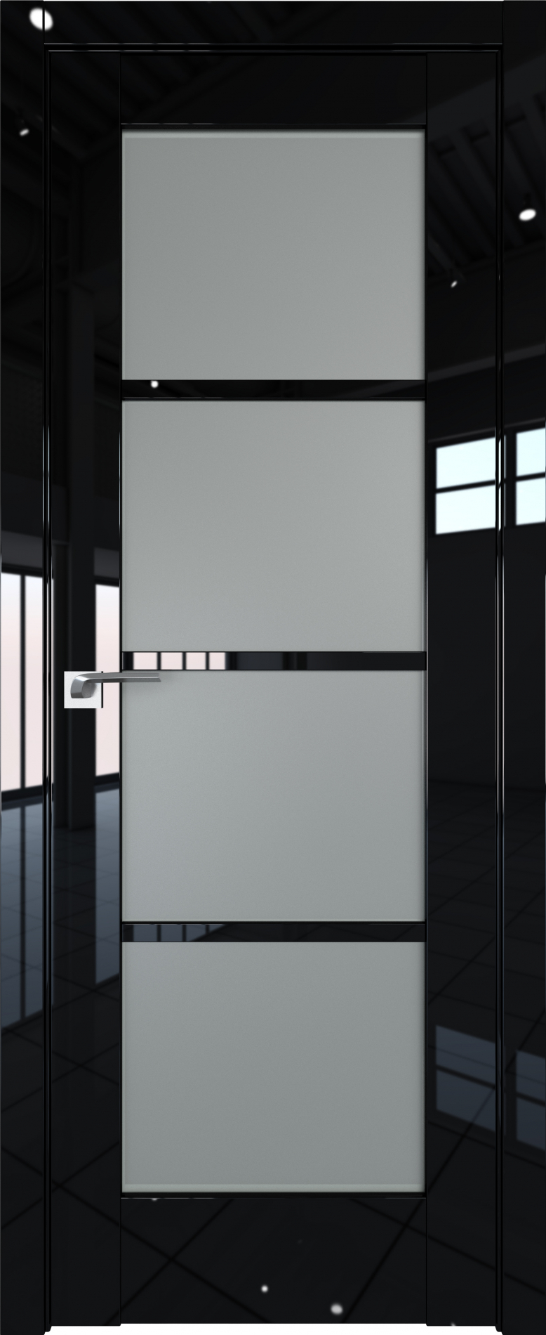 межкомнатные двери  Profil Doors 119L стекло чёрный глянец