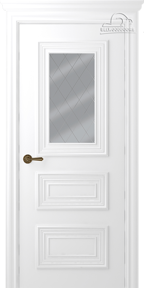 межкомнатные двери  Belwooddoors Палаццо 3/1 витраж 39 эмаль белая