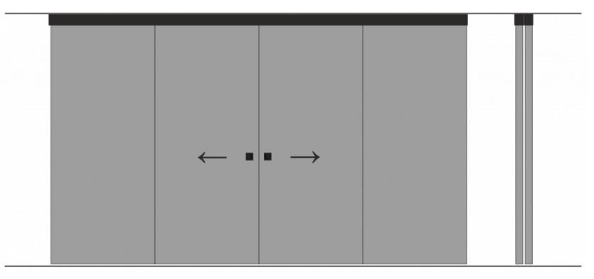   Profil Doors раздвижной комплект Тип 2 внутри проёма 2активных/2стационарных Profil Doors