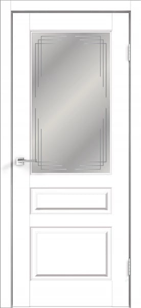 межкомнатные двери  Velldoris Villa 3V стекло Грани эмалит белый