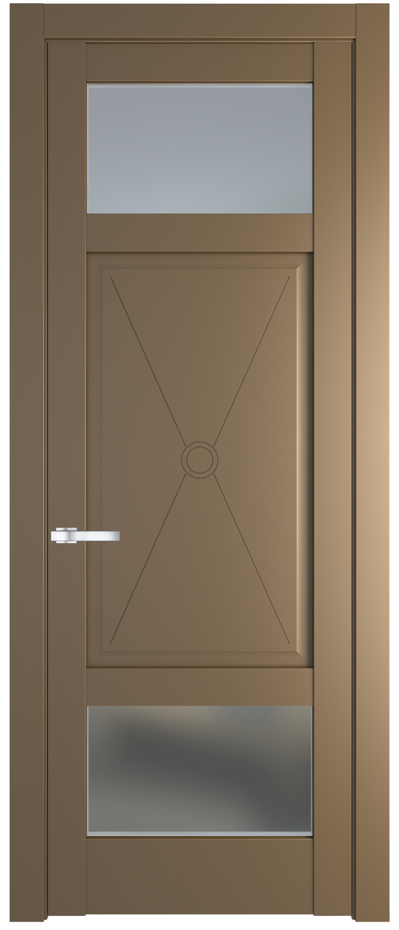 межкомнатные двери  Profil Doors 1.3.2 PM со стеклом перламутр золото