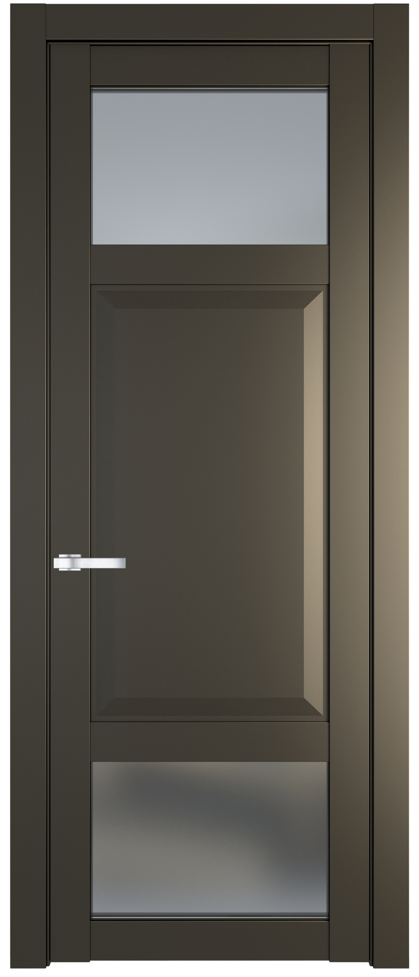 межкомнатные двери  Profil Doors 1.3.4 PD со стеклом перламутр бронза