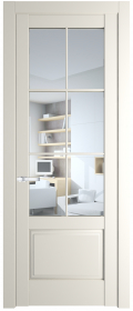 	межкомнатные двери 	Profil Doors 4.2.2 (р.6) PD со стеклом перламутр белый