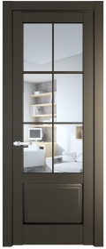 	межкомнатные двери 	Profil Doors 4.2.2 (р.6) PD со стеклом перламутр бронза
