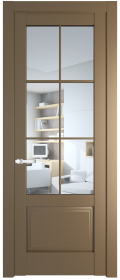 	межкомнатные двери 	Profil Doors 4.2.2 (р.6) PD со стеклом перламутр золото