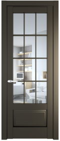 	межкомнатные двери 	Profil Doors 4.2.2 (р.12) PD со стеклом перламутр бронза