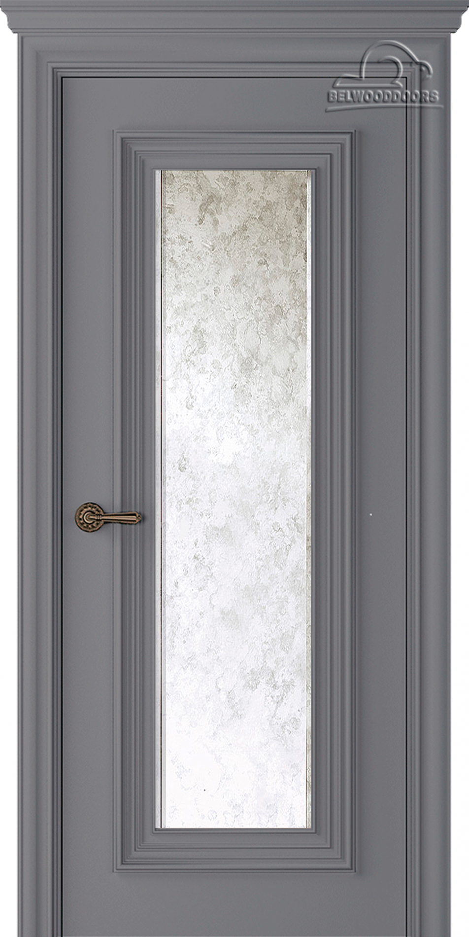 межкомнатные двери  Belwooddoors Палаццо 1 зеркало состаренное эмаль графит
