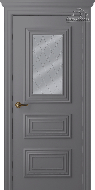 межкомнатные двери  Belwooddoors Палаццо 3/1 витраж 39 эмаль графит